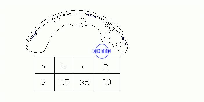 DAIHATSU HIJET Box (S8_) Sapatas de freio de tambor OEM: 47420-87502-000 MK0028 GS8284, OK-BS187